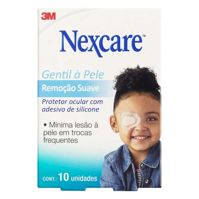 Protetor Ocular Infantil Nexcare Gentil À Pele 10 Unidades