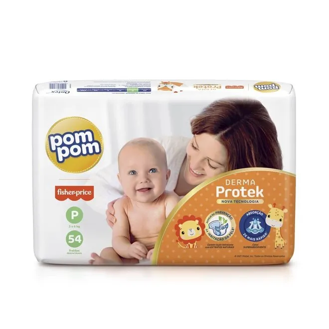 Fralda Pom Pom Protek Proteção de Mãe P - 54 Unidades