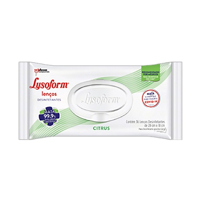 Lenço Desinfetante Lysoform Citrus 36 unidades