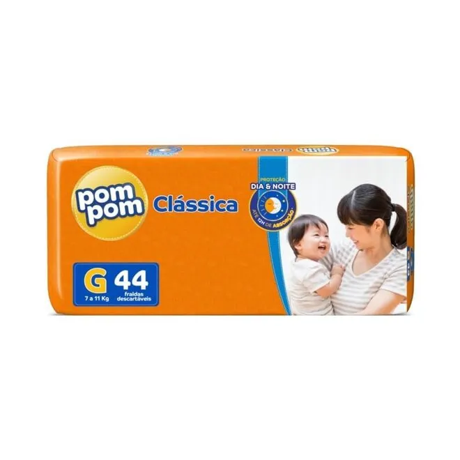 Fralda Pom Pom Clássica Mega G com 44 Unidades