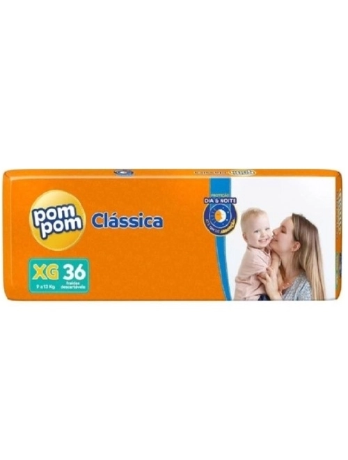 Fralda Pom Pom Clássica Mega XG com 36 Unidades