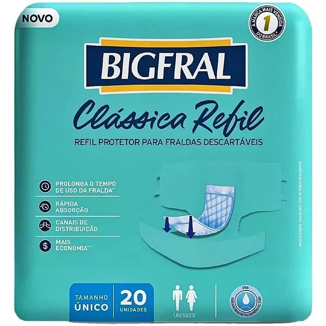 Absorvente Geriátrico Bigfral Clássica refil 20 unidades
