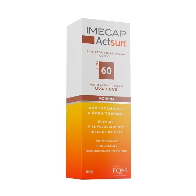 Protetor Solar Facial Actsun Fps 60 Morena Imecap 50G