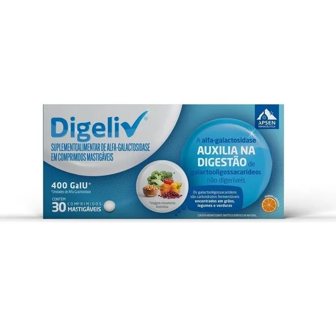 Digeliv sabor Laranja 30 Comprimidos - APSEN