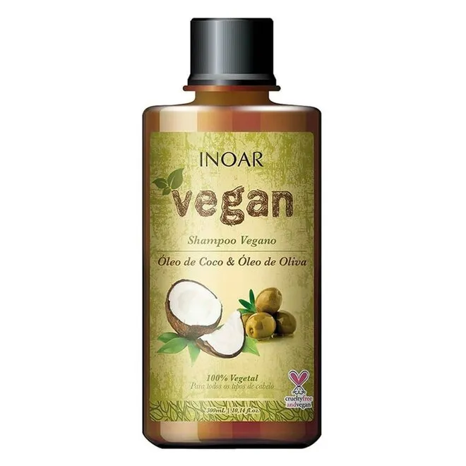 Shampoo Inoar Vegan Óleo de Coco e Óleo de Oliva com 300ml
