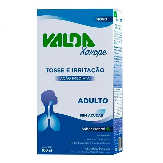 Xarope Sem Açúcar Adulto Valda Com 100Ml