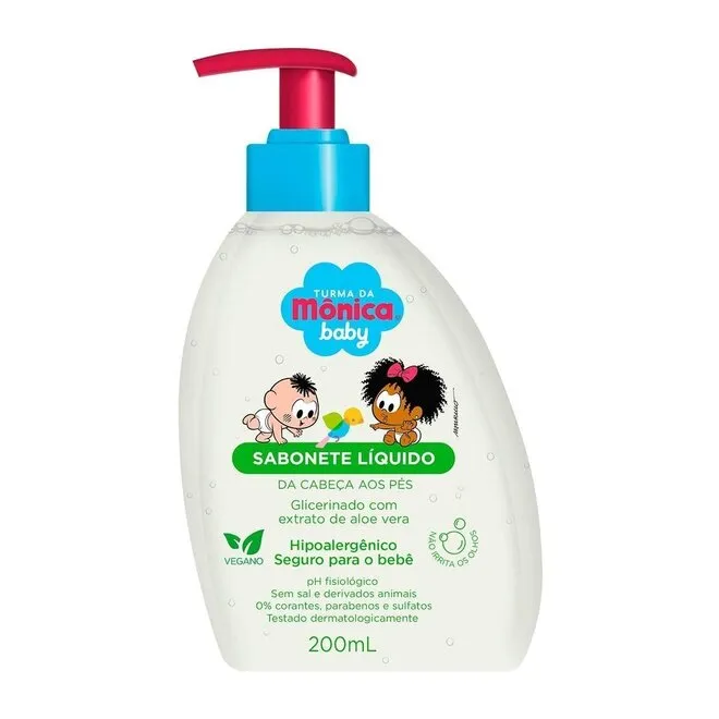 Sabonete p/Cabelos aos Pés Aloe Vera 200ml-TURMA DA MONICA