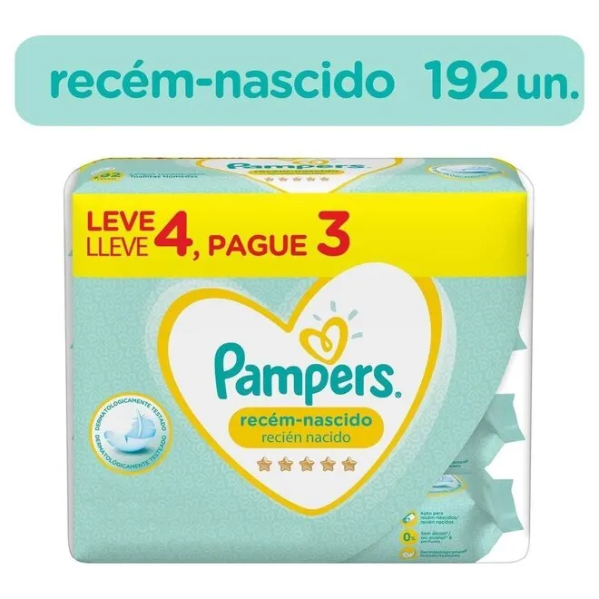 Lenço Umedecido Pampers Recem Nascido Leve4Pague3Unidades