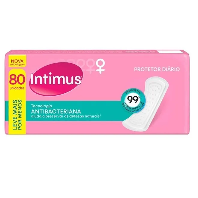 Protetor Diário Intimus Antibacteriana - 80 unidades
