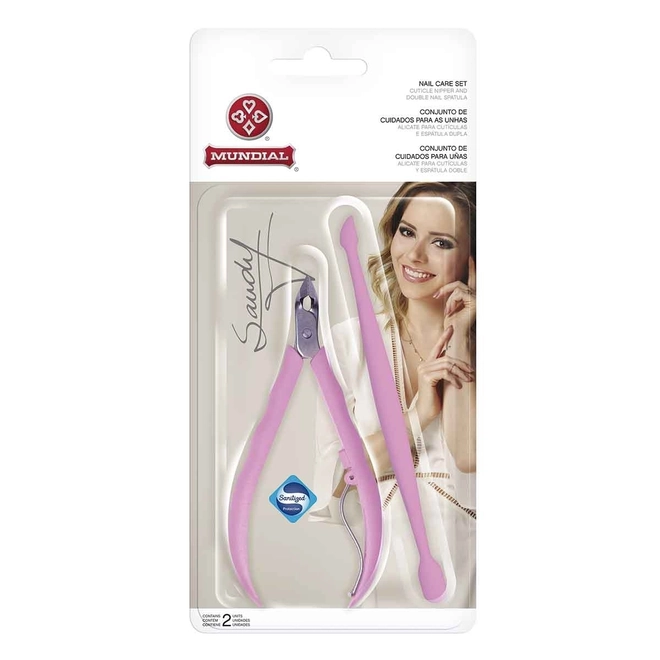 Kit Mundial Alicate+Espatula Sandy/Junior Rosa