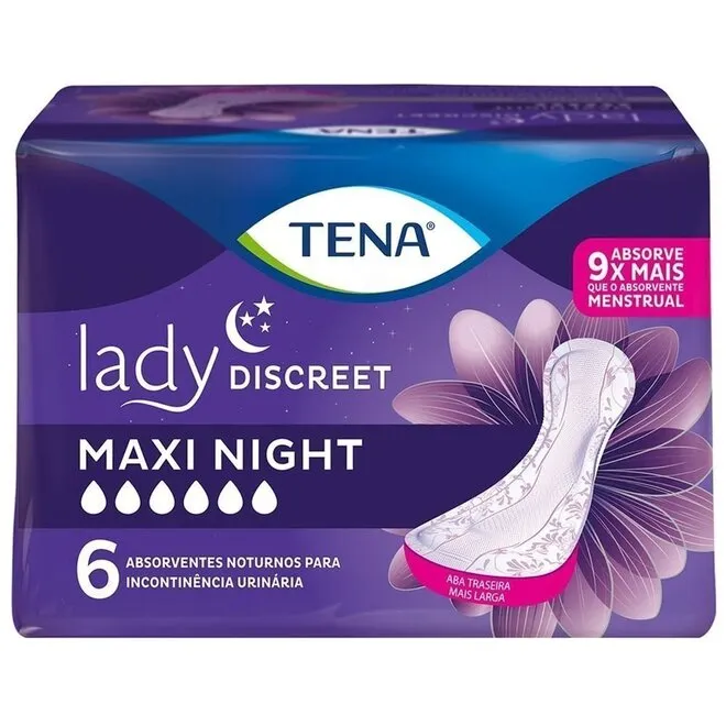 Absorvente Lady Discreet Maxi Night Tena 6Un