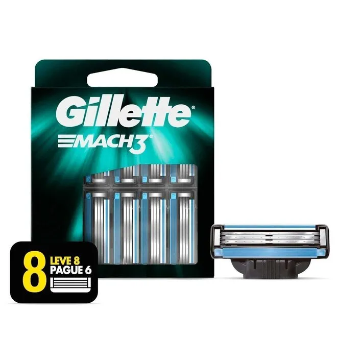 Carga p/Aparelho de Barbear Mach3 8 Unidades - GILLETTE