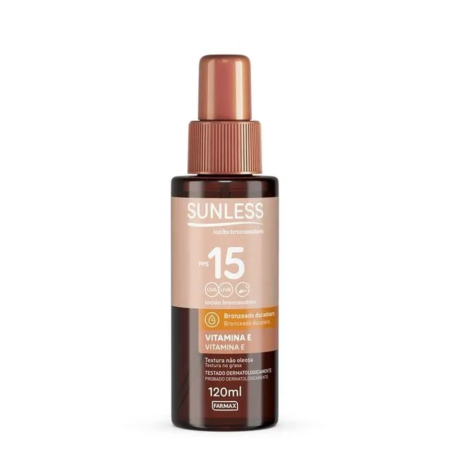 Loção Corporal Bronzeadora FPS15 120ml - SUNLESS