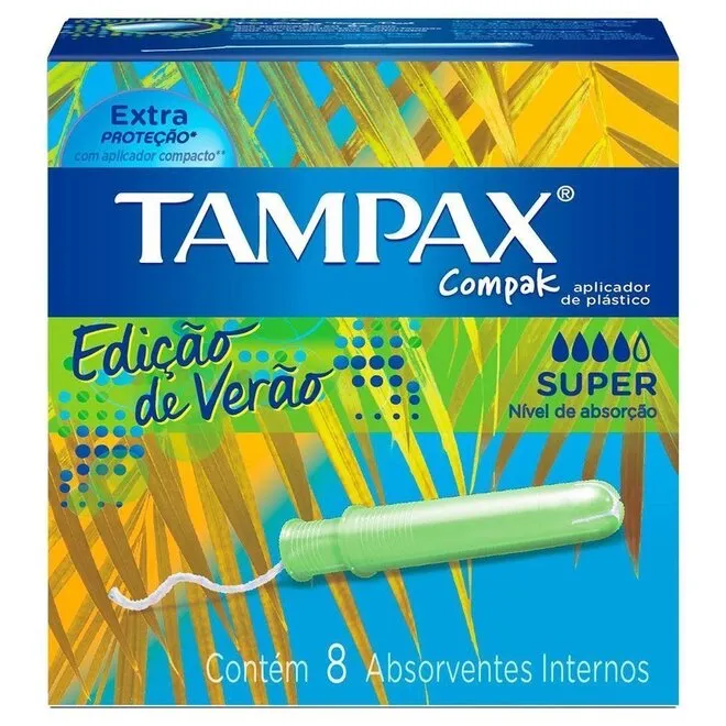 Absorvente Interno Tampax Compak Super Com 8 Unidades