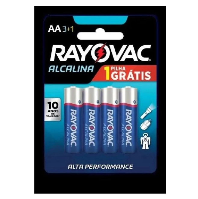 PILHA RAYOVAC ALCALINA PALITO AAA4 04 U
