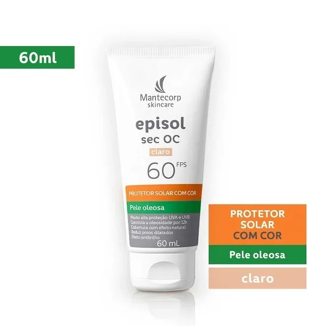Protetor Solar Episol Sec Oc Claro Fps60 Mantecorp 60Ml