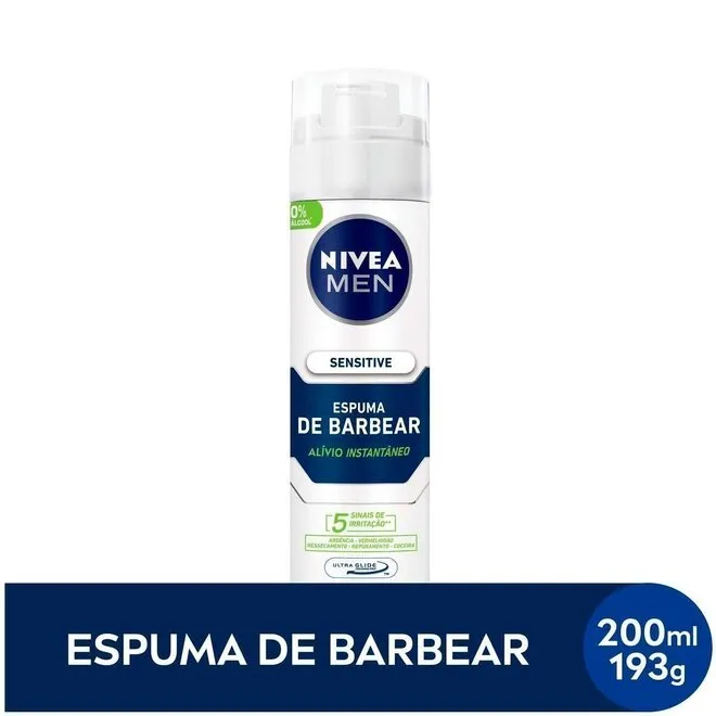 Espuma de Barbear Sensitive Nivea Men 200ml