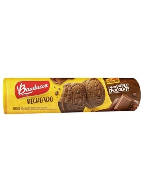 Biscoito Recheado Bauducco Sabor Duplo Chocolate 140g