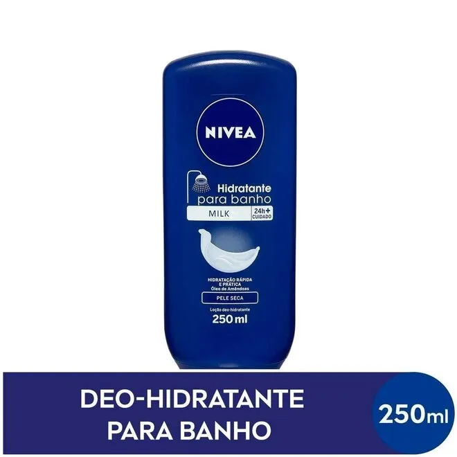 Loção Deo-Hidratante p/ Banho Nivea Milk Frasco 250ml