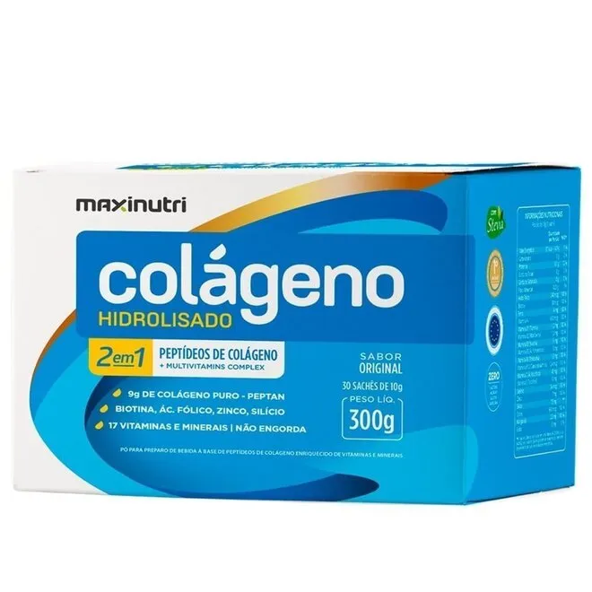 Colágeno Hidrolisado 2em1 Original 30 Sachês - MAXINUTRI