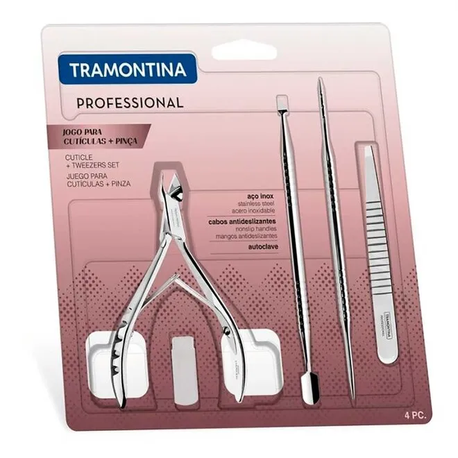 Kit para Unhas Tramontina em Aço Inox com 4 peças