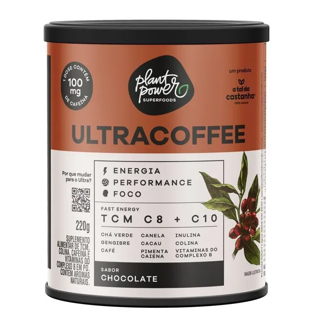 Suplemento Chocolate Plant Power Ultracoffee Lata 220g