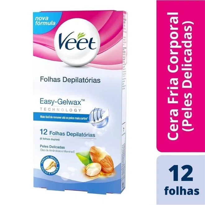 Folhas p/Depilação Pele Delicada Veet 12 Unidades