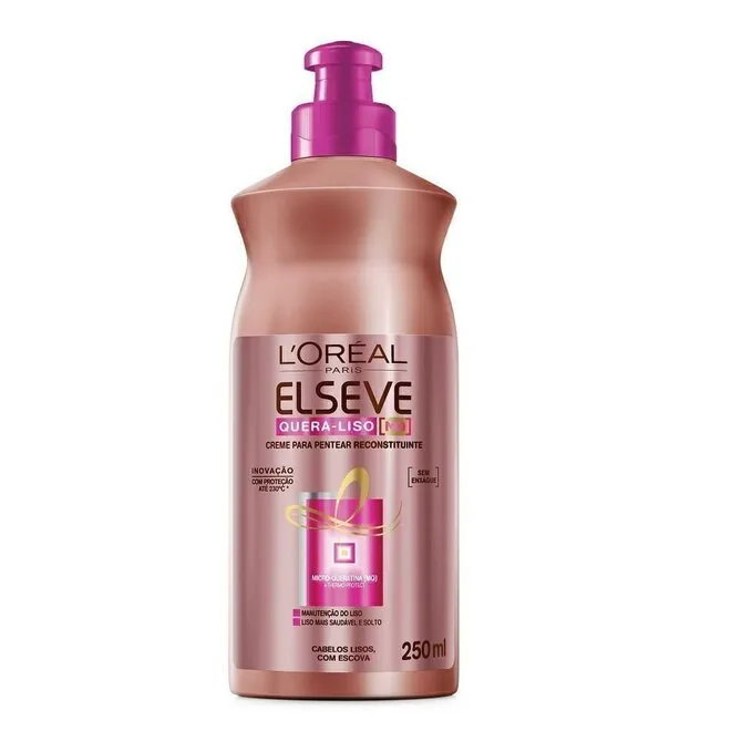 Creme para Pentear Quera-Liso Rosa 250ml - ELSEVE