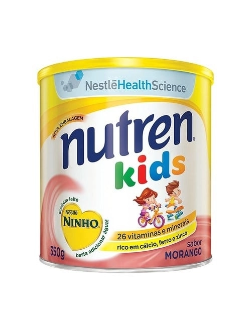 Pó p/ Preparo de Bebida Morango Nutren Kids Lata 350g