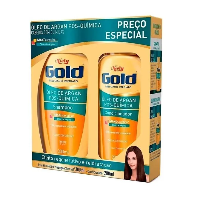 Kit Niely Gold Pós Química Shampoo + Condicionador