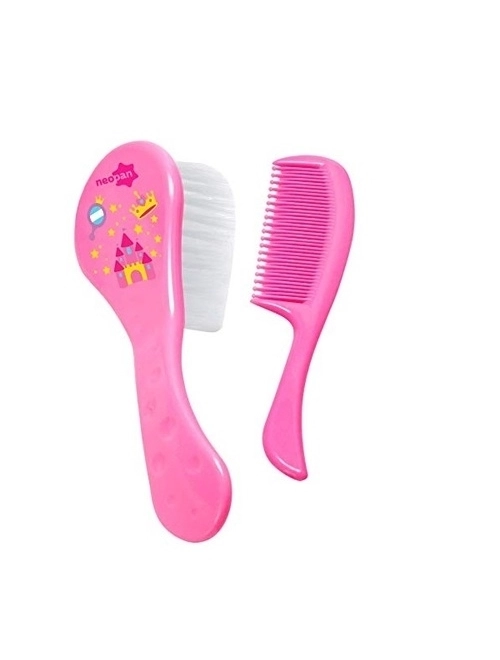 Kit Escova Pente Neopan Rosa