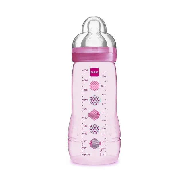 Mamadeira Easy Active 4 meses+ Rosa 330ml - MAM