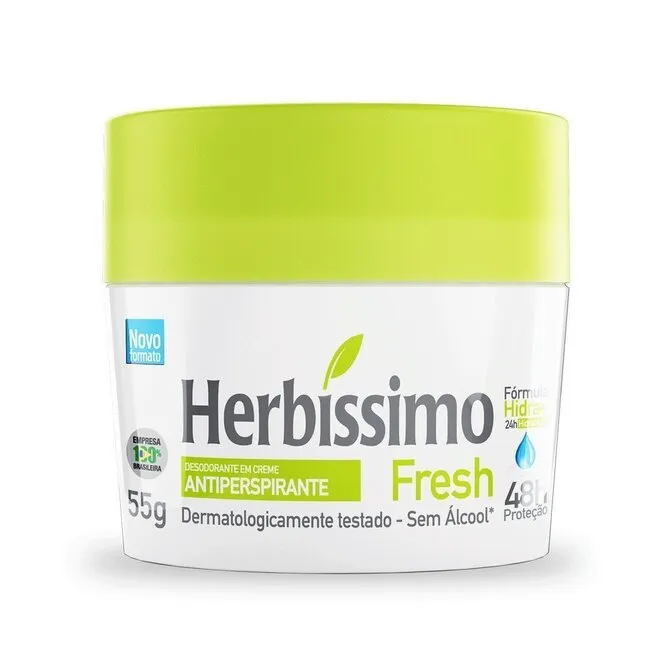 Desodorante Creme Antiperspirante Fresh Herbíssimo 55g