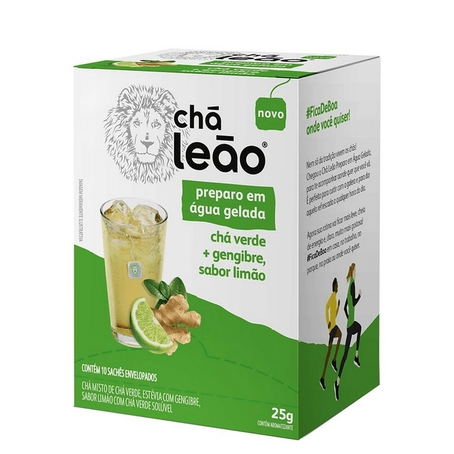 Chá Leão Gelado Chá Verde + Gengibre + Limão 25g