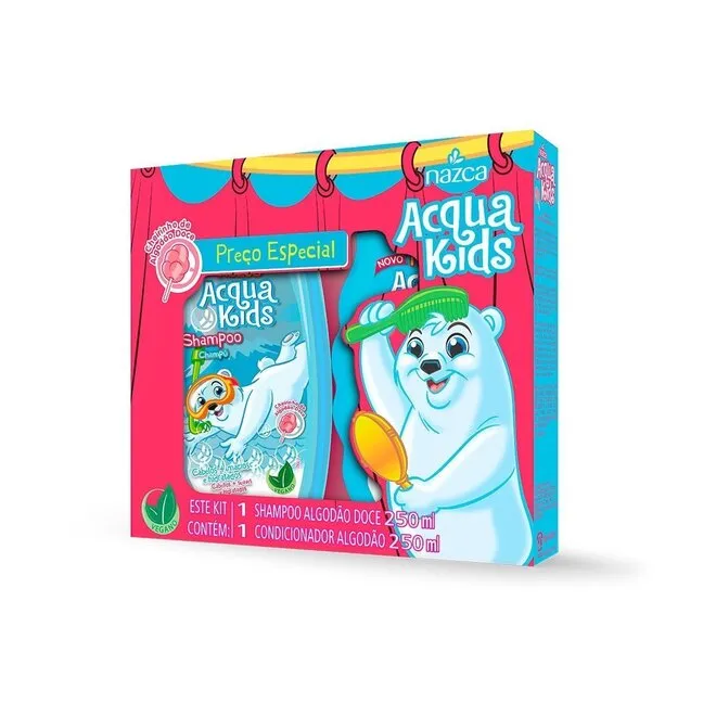 Kit Shampoo+Condicionador Algodão Doce -ACQUA KIDS