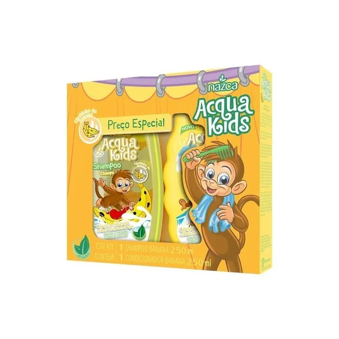 Kit Shampoo + Condicionador Acqua Kids 250Ml Banana