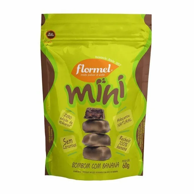 Bombom Mini Flormel Zero Banana 60G