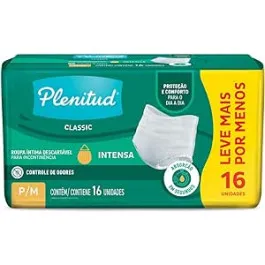 Roupa Íntima Descartável Plenitud Presságio G/XG Unissex 16 Unidades