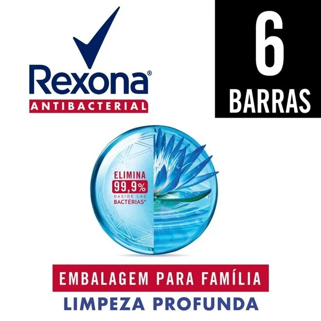 Kit Sabonete em Barra Antibac Limp Prof 6unx84g - REXONA