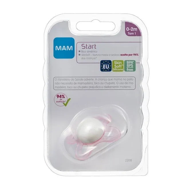 Chupeta Mam Star Rosa 0 A 2 Meses 1 Unidade