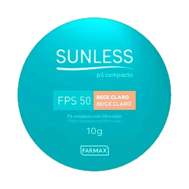 Pó Compacto Efeito Matte FPS 50 Bege Claro Sunless 10g