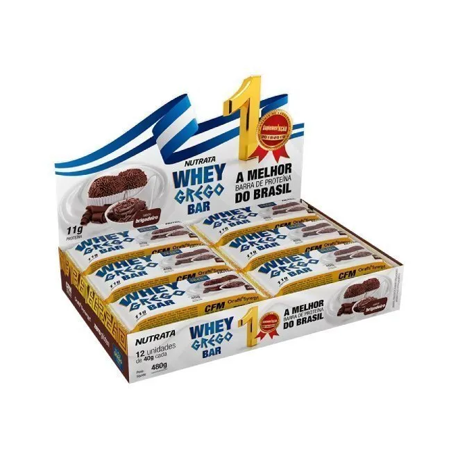 Barra Whey Grego Sabor Brigadeiro 40G