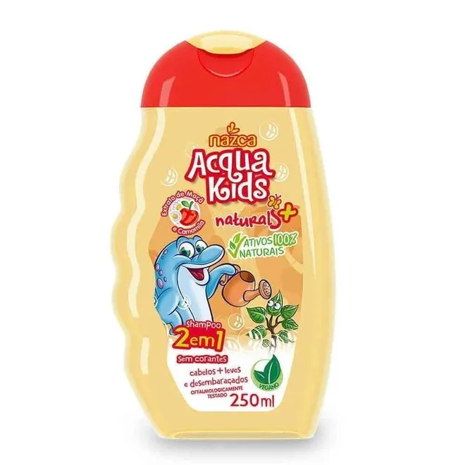 Shampoo Acqua Kids 2Em1 Maca Cam C/250ml