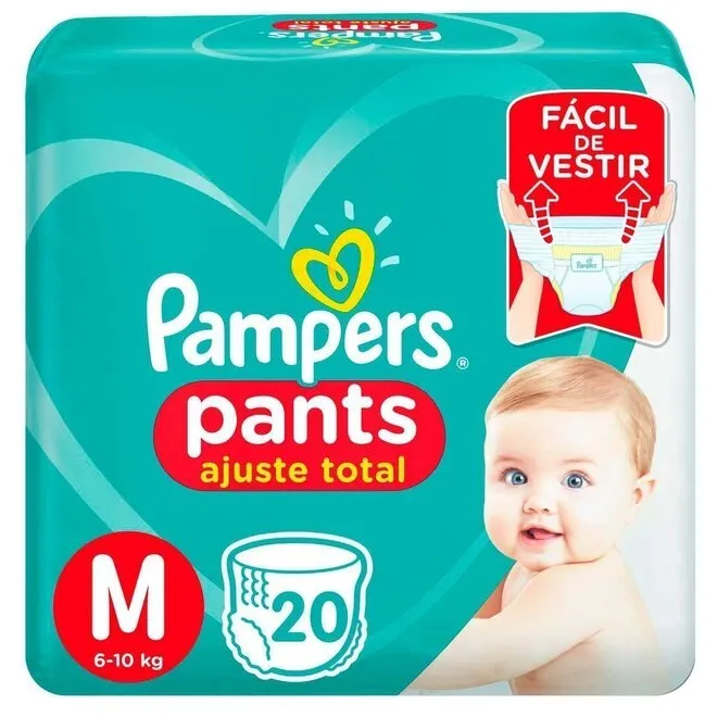 Fralda Pampers Pants Ajuste Total M Com 20 Unidades