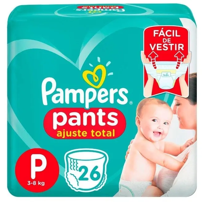 Fralda Pampers Pants Ajuste Total P Com 26