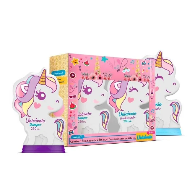 Kit nutriex unicórnio shampoo com 250ml + condicionador com