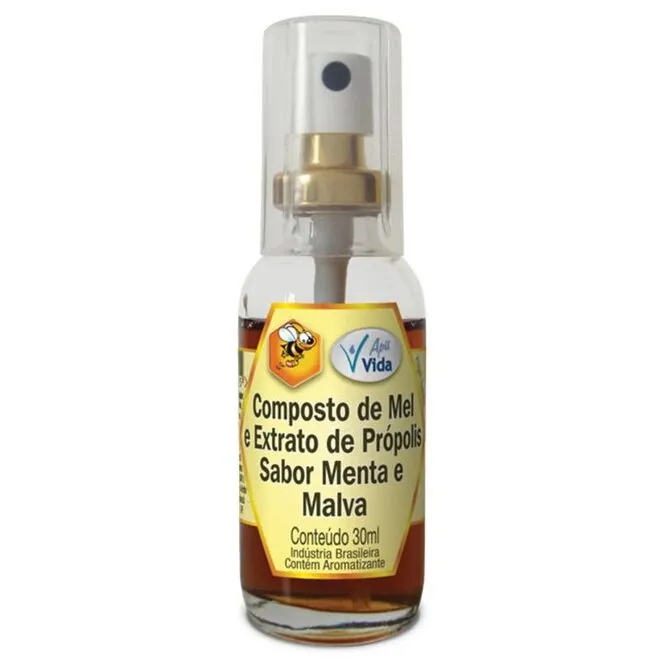 Extrato De Propolis Sabor Menta E Malva Apis Vida Spray 30Ml