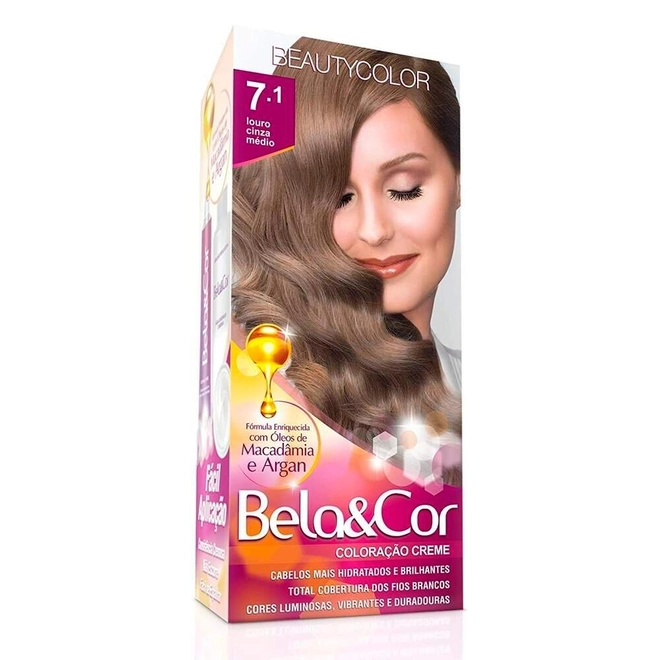 Tintura Bela & Cor 7.1 Louro Cinza Medio