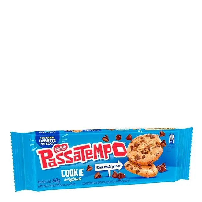 Cookie De Leite Com Gotas De Chocolate Passatempo 60G