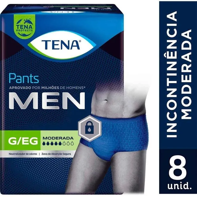 Roupa Intima Tena Discreetret Men G/Eg 8Unidades